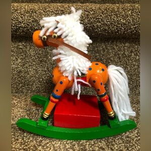 Vintage Musical Colorful Wooden Rocking Horse Toy